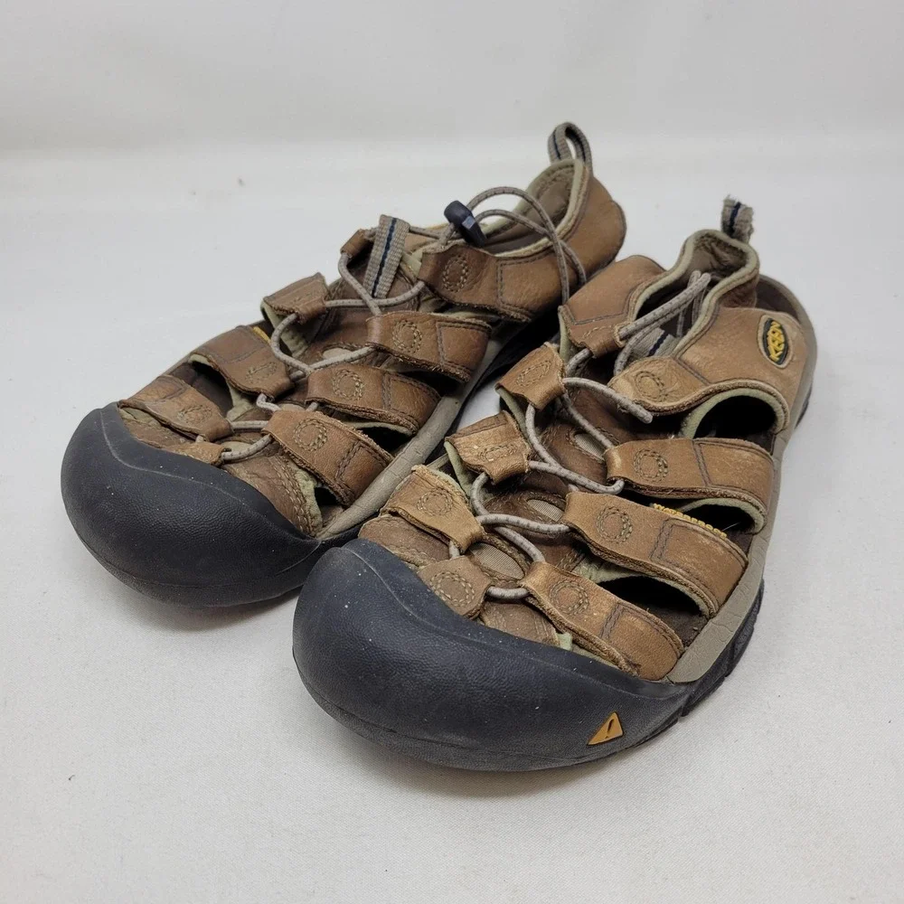 Keen Sandals Mens Size 9‎ Newport Brown Leather Closed Toe Hiking Water Sandals